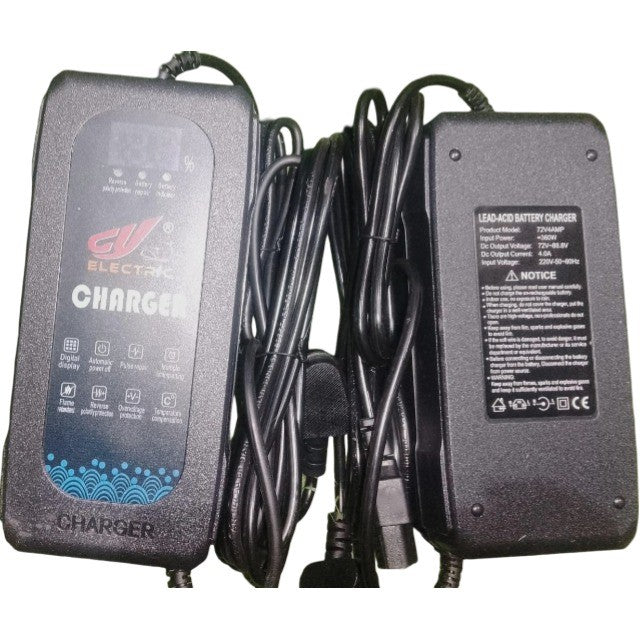 72v 4Amps - Digital Display - Real 4Amps- OEM Quality - CY - Graphene / Lead Charger