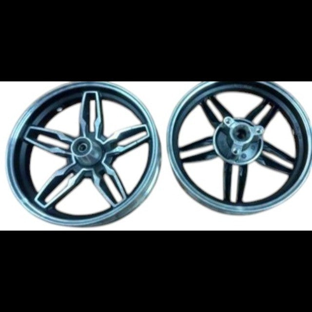 Model 1: Front Rim - 10 Inches - Disc Model - Silver and Black Color