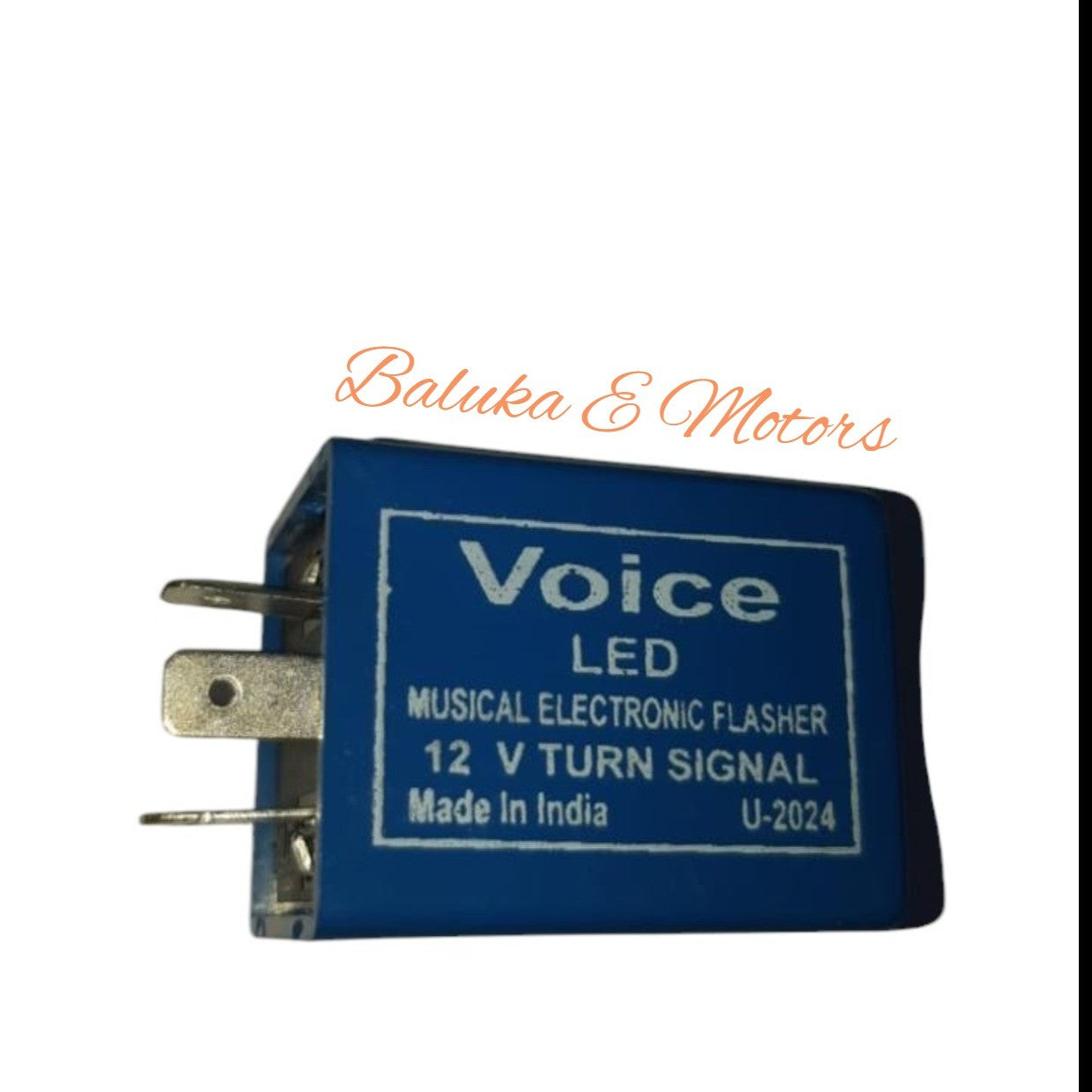 Type 1 - 3 Pin Flasher with Buzzer - Rectangle - Without Wire (Blue)