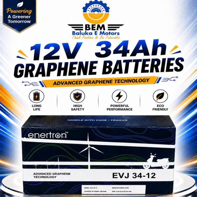 12v 34AH - Graphene Battery (12 Month warranty with 9-month Bulging warranty)