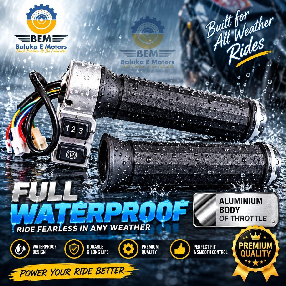 123 P / 123 R - Full Waterproof Throttle - Aluminum Body