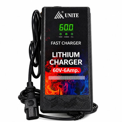 60v 6Amps - 67.2v Cut Off - Fiber Body with Digital Display - Li Ion Charger - Non-Warranty